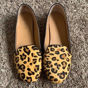 J. Crew Factory Leopard Print Calf Hair Loafers